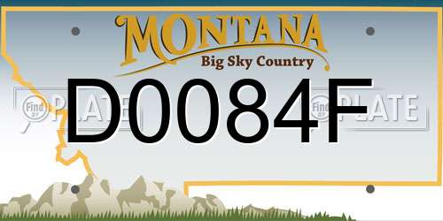 D0084F Montana License Plate