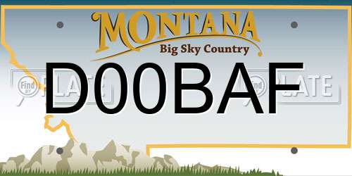 D00BAF Montana License Plate