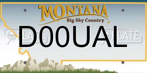 D00UAL Montana License Plate