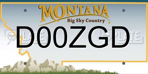 D00ZGD Montana License Plate