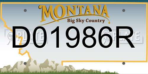 D01986R Montana License Plate