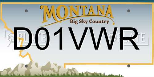 D01VWR Montana License Plate