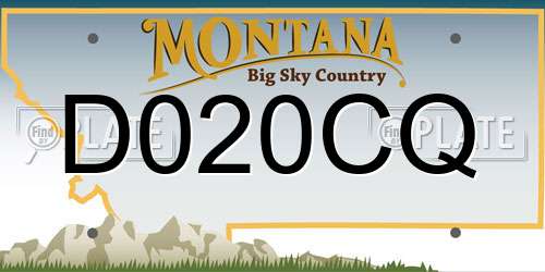 D020CQ Montana License Plate