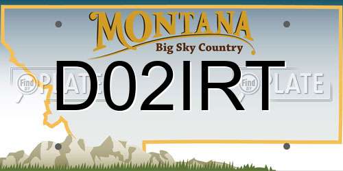 D02IRT Montana License Plate