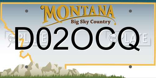 D02OCQ Montana License Plate