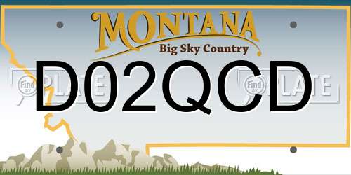 D02QCD Montana License Plate