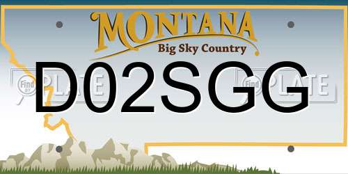 D02SGG Montana License Plate