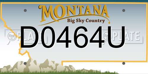 D0464U Montana License Plate