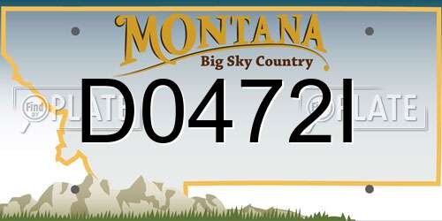D0472I Montana License Plate