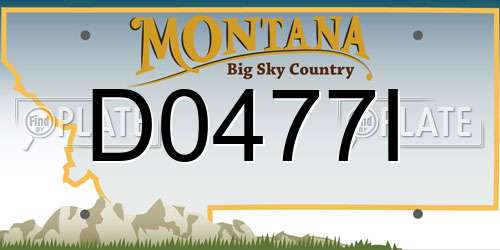 D0477I Montana License Plate