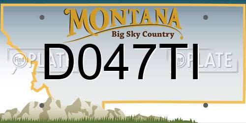 D047TI Montana License Plate