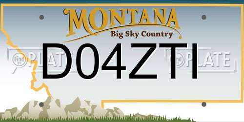 D04ZTI Montana License Plate