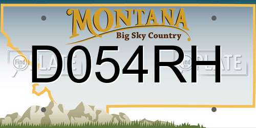 D054RH Montana License Plate