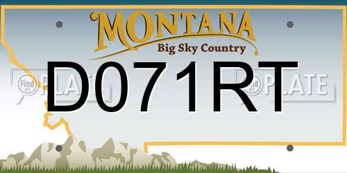 D071RT Montana License Plate