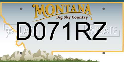 D071RZ Montana License Plate