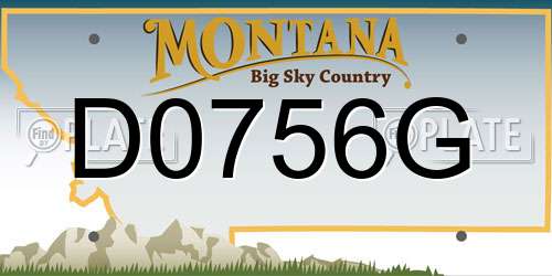 D0756G Montana License Plate