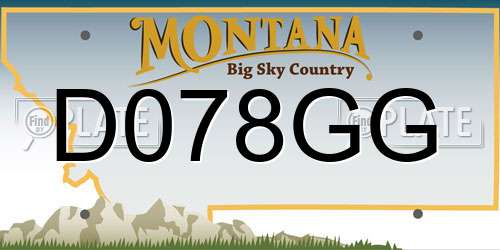 D078GG Montana License Plate