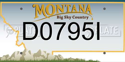 D0795I Montana License Plate