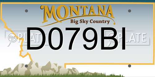 D079BI Montana License Plate