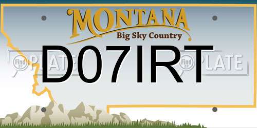 D07IRT Montana License Plate
