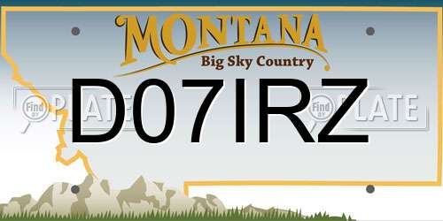D07IRZ Montana License Plate