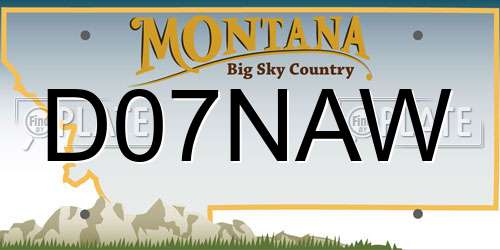 D07NAW Montana License Plate