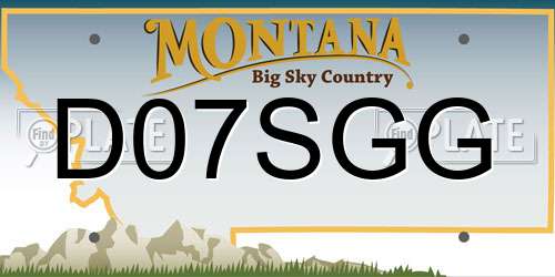 D07SGG Montana License Plate