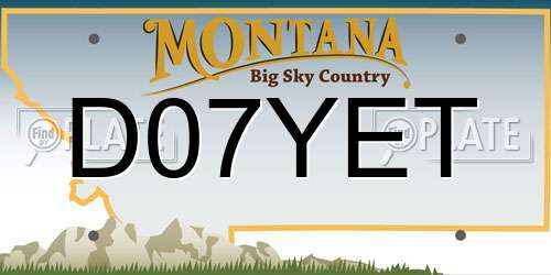 D07YET Montana License Plate