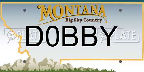 D0BBY Montana License Plate