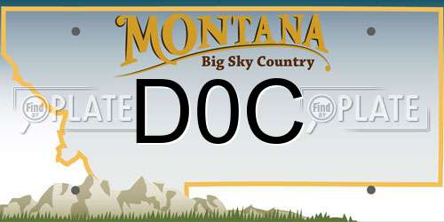 D0C Montana License Plate