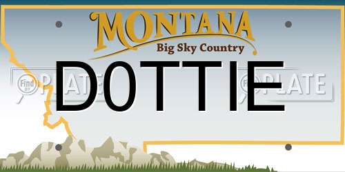 D0TTIE Montana License Plate