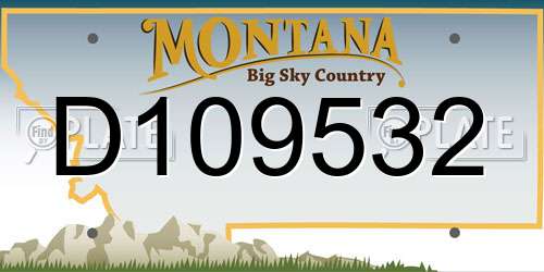 D109532 Montana License Plate