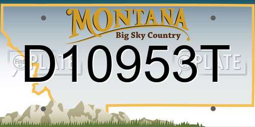D10953T Montana License Plate