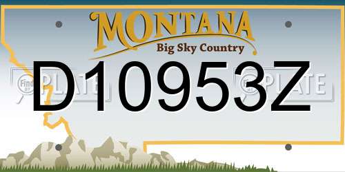 D10953Z Montana License Plate