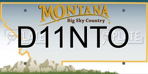 D11NTO Montana License Plate