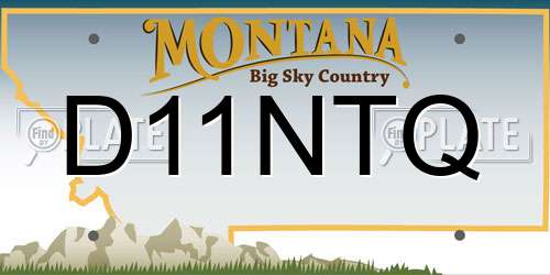 D11NTQ Montana License Plate