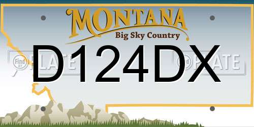 D124DX Montana License Plate