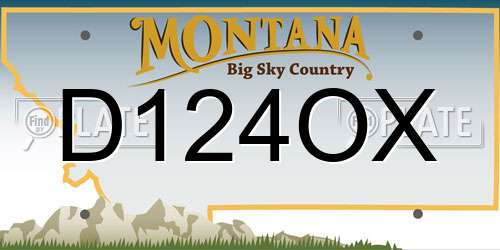 D124OX Montana License Plate