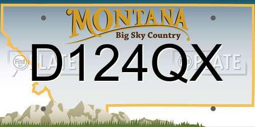 D124QX Montana License Plate