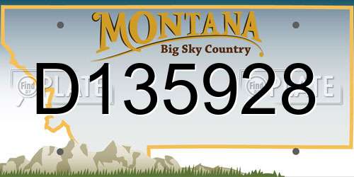 D135928 Montana License Plate