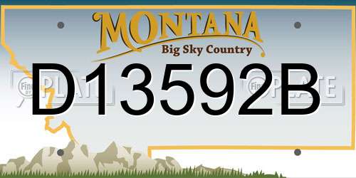 D13592B Montana License Plate