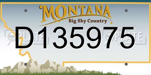 D135975 Montana License Plate
