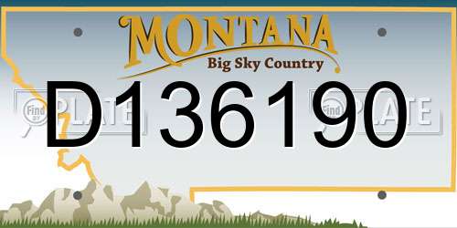 D136190 Montana License Plate