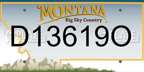 D13619O Montana License Plate