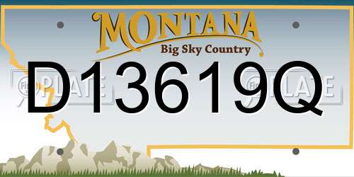 D13619Q Montana License Plate