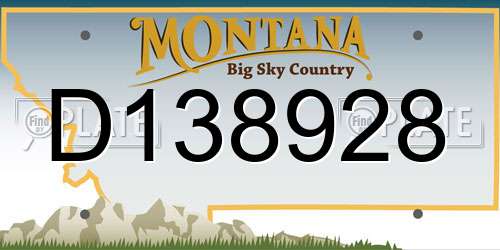 D138928 Montana License Plate