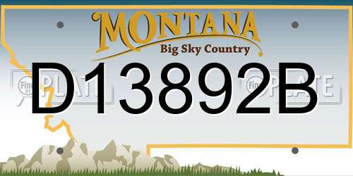 D13892B Montana License Plate
