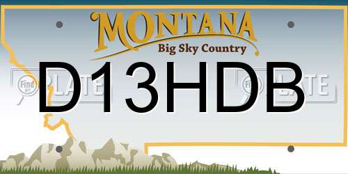 D13HDB Montana License Plate