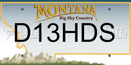 D13HDS Montana License Plate