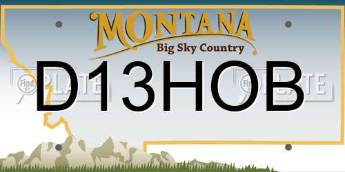 D13HOB Montana License Plate